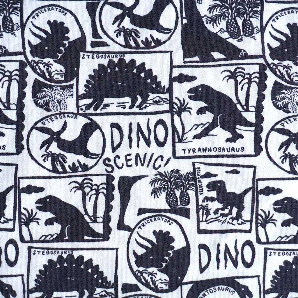 Baumwolljersey Dinos anthrazit weiß